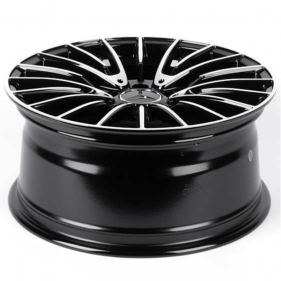 Литые диски 82523 Mercedes-Benz 7337 17 J8 ET35 5x112 66.6 чёрный глянцевый + полированные спицы: Фото 7