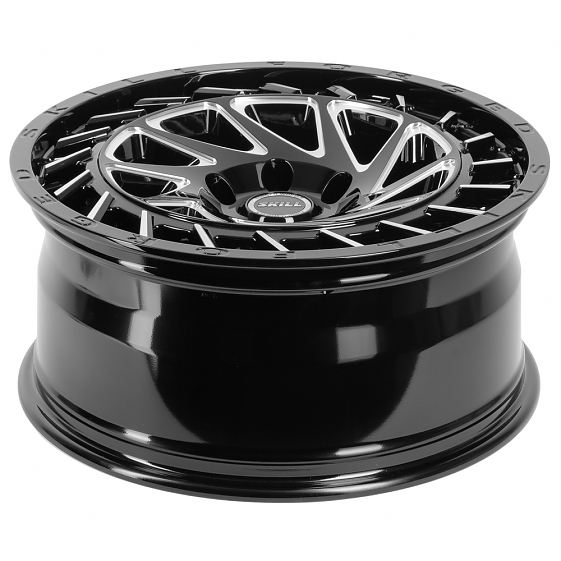 Кованые диски 71098 SKILL SV223 20 J9 ET19 6x139.7 106.1 чёрный + полированные спицы: Фото 3