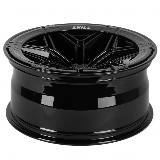 Кованые диски H240607H SKILL SV185-SB595 22 J10 ET-10 6x139.7 77.8 чёрный глянцевый + карбон SFC06: Фото 7