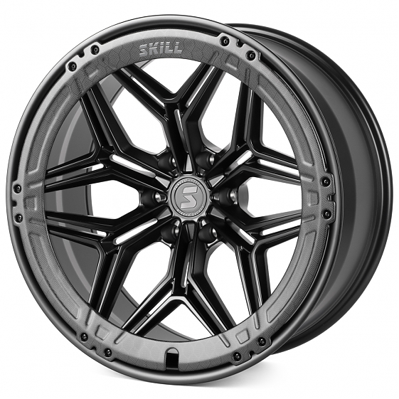 Кованые диски H240607J SKILL SV185-SB595 22 J10 ET-10 6x139.7 77.8 чёрный матовый + карбон SFC14: Фото 4
