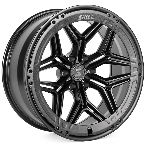 Кованые диски H240607J SKILL SV185-SB595 22 J10 ET-10 6x139.7 77.8 чёрный матовый + карбон SFC14: Фото 6