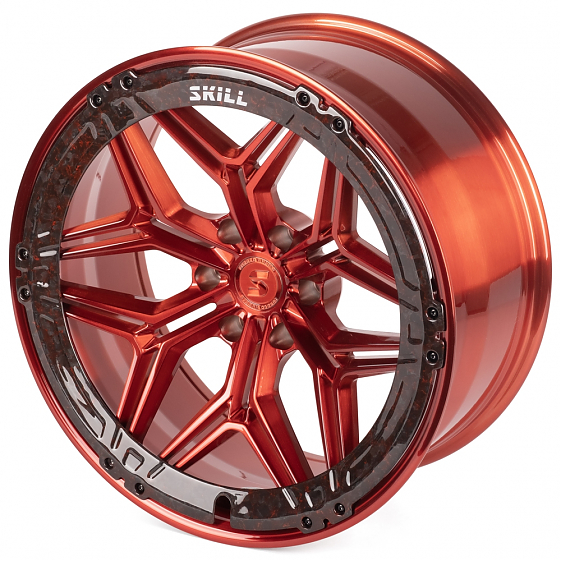Кованые диски H260120C SKILL SV185-SB595 22 J10 ET-10 6x139.7 77.8 красный + карбон SFC09: Фото 5