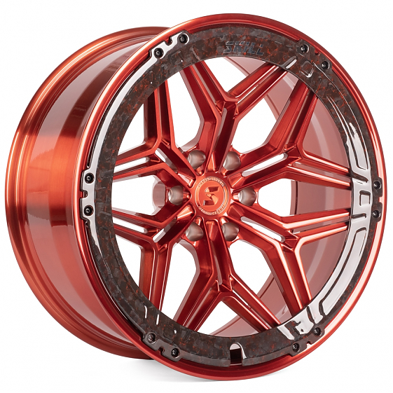 Кованые диски H260120C SKILL SV185-SB595 22 J10 ET-10 6x139.7 77.8 красный + карбон SFC09: Фото 6