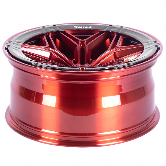 Кованые диски H260120C SKILL SV185-SB595 22 J10 ET-10 6x139.7 77.8 красный + карбон SFC09: Фото 7