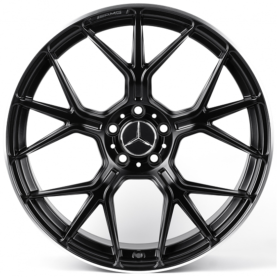 Литые диски 82547 Mercedes-Benz FA717 20 J9.5 ET38 5x112 66.6 чёрный матовый + полированный обод: Фото 1