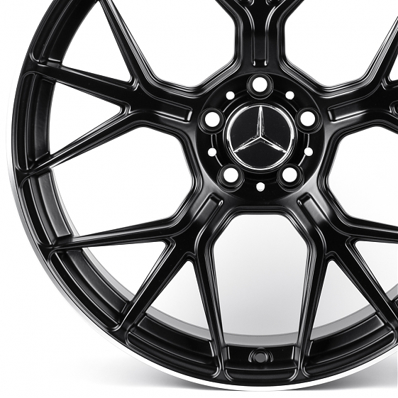 Литые диски 82547 Mercedes-Benz FA717 20 J9.5 ET38 5x112 66.6 чёрный матовый + полированный обод: Фото 2
