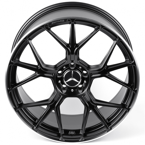 Литые диски 82547 Mercedes-Benz FA717 20 J9.5 ET38 5x112 66.6 чёрный матовый + полированный обод: Фото 3