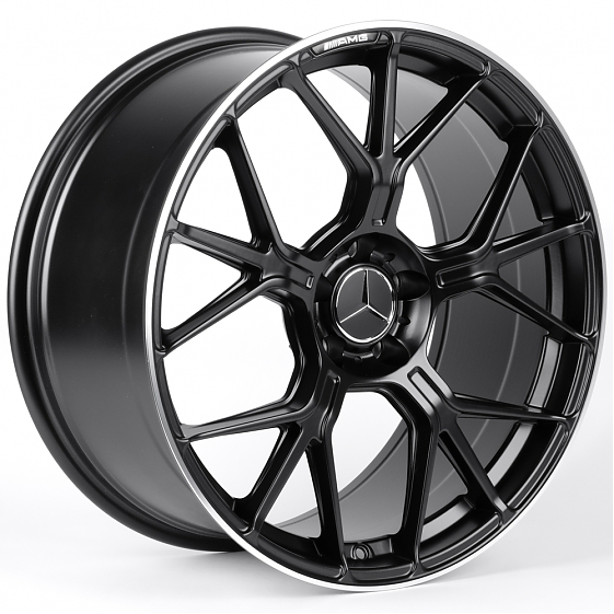 Литые диски 82547 Mercedes-Benz FA717 20 J9.5 ET38 5x112 66.6 чёрный матовый + полированный обод: Фото 4