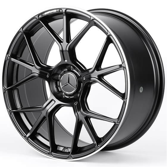 Литые диски 82547 Mercedes-Benz FA717 20 J9.5 ET38 5x112 66.6 чёрный матовый + полированный обод: Фото 5
