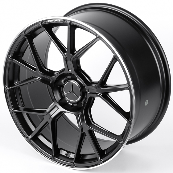 Литые диски 82547 Mercedes-Benz FA717 20 J9.5 ET38 5x112 66.6 чёрный матовый + полированный обод: Фото 6