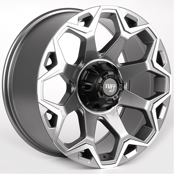 Литые диски 81412 TUFF 82743-FG466 20 J9 ET15 6x139.7 106.1 графит + полированные спицы: Фото 4