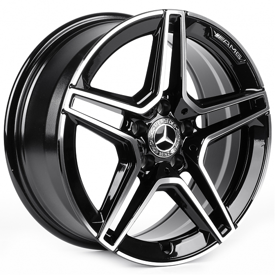 Литые диски 82352 Mercedes-Benz IV3067-FG579 18 J8 ET36 5x112 66.5 чёрный глянцевый + полированные с: Фото 4