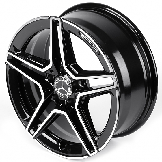 Литые диски 82352 Mercedes-Benz IV3067-FG579 18 J8 ET36 5x112 66.5 чёрный глянцевый + полированные с: Фото 6
