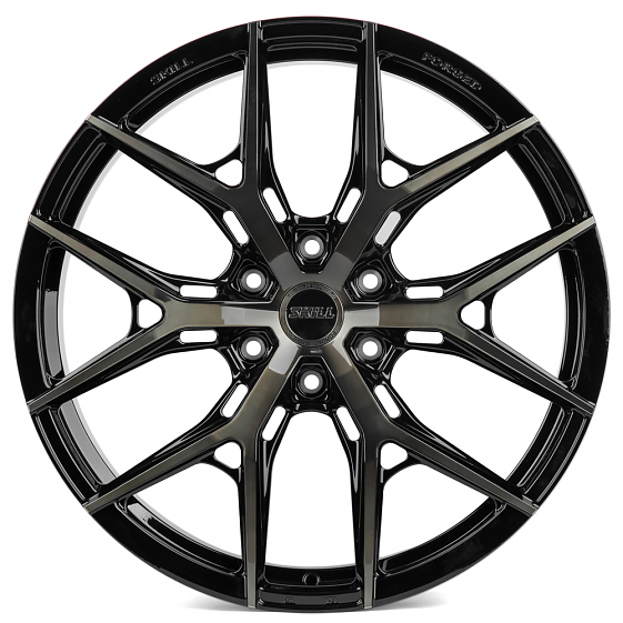 Кованые диски 230607G SKILL SV110-CS286 22 J9 ET50 6x139.7 95.1 чёрный + полированные спицы под тёмн: Фото 1