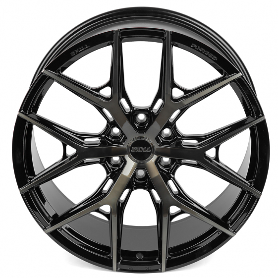 Кованые диски 230607G SKILL SV110-CS286 22 J9 ET50 6x139.7 95.1 чёрный + полированные спицы под тёмн: Фото 4