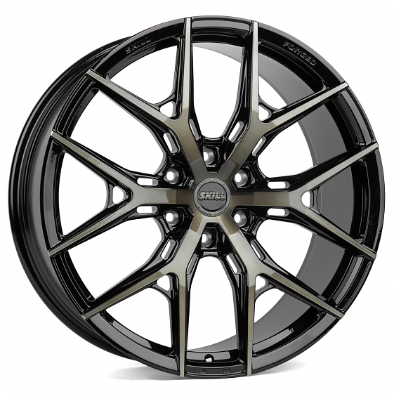 Кованые диски 230607G SKILL SV110-CS286 22 J9 ET50 6x139.7 95.1 чёрный + полированные спицы под тёмн: Фото 5