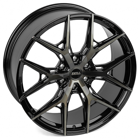 Кованые диски 230607G SKILL SV110-CS286 22 J9 ET50 6x139.7 95.1 чёрный + полированные спицы под тёмн: Фото 6