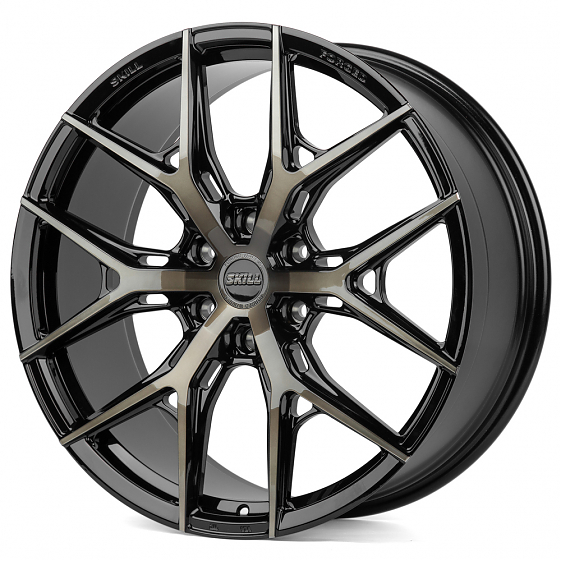 Кованые диски 230607G SKILL SV110-CS286 22 J9 ET50 6x139.7 95.1 чёрный + полированные спицы под тёмн: Фото 7