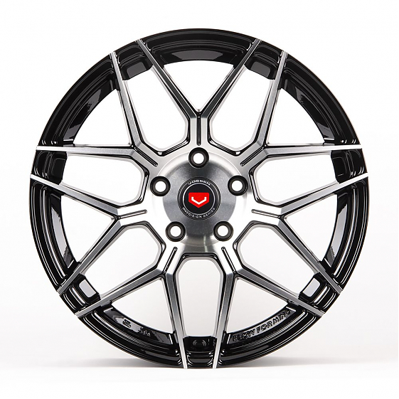 Литые диски 80517 Veemann BY06-SL042 17 J7.5 ET35 5x114.3 73.1 чёрный + полированные спицы: Фото 1