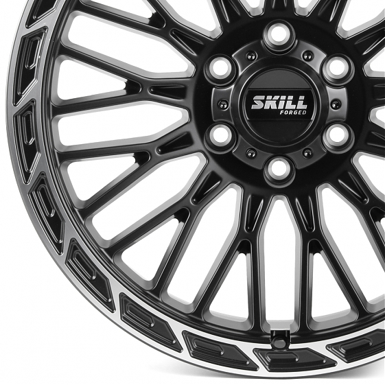 Кованые диски H240604D SKILL SV976-SV451 20 J9 ET19 6x139.7 77.8 чёрный матовый + полированный обод: Фото 2