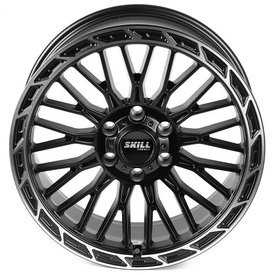 Кованые диски H240604D SKILL SV976-SV451 20 J9 ET19 6x139.7 77.8 чёрный матовый + полированный обод: Фото 3
