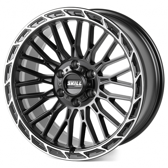 Кованые диски H240604D SKILL SV976-SV451 20 J9 ET19 6x139.7 77.8 чёрный матовый + полированный обод: Фото 5