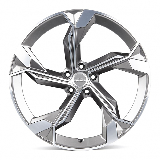 Кованые диски 230626V SKILL SL089-SK199 21 J9.5 ET31 5x112 66.5 графит глянцевый + полированные спиц: Фото 1