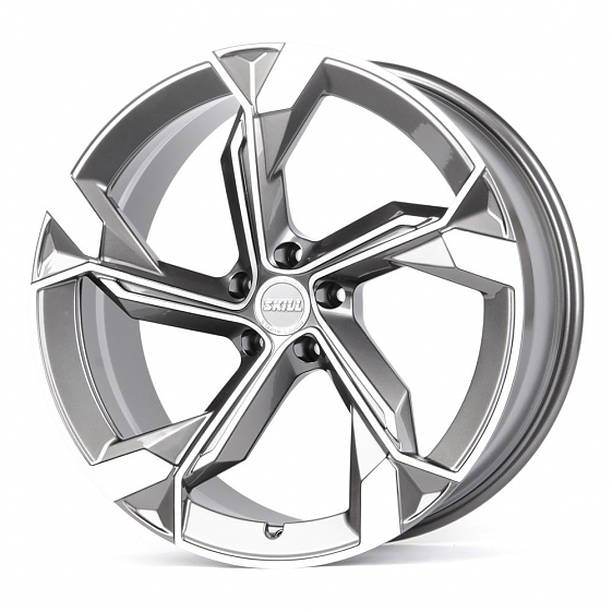 Кованые диски 230626V SKILL SL089-SK199 21 J9.5 ET31 5x112 66.5 графит глянцевый + полированные спиц: Фото 5