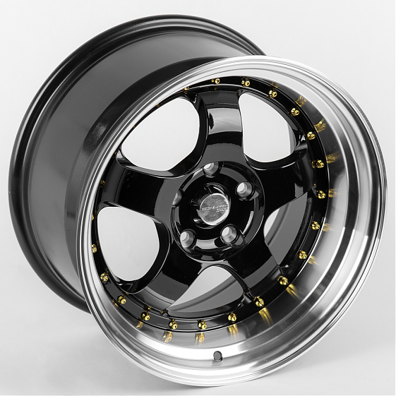 Литые диски 80324 Work 55443-CS237 17 J9.5 ET25 5x114.3 73.1 чёрный + полированный обод: Фото 5