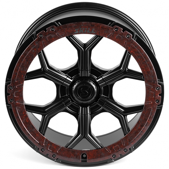 Кованые диски H250513H SKILL SL401-SK364 22 J9.5 ET20 5x130 84.1 чёрный матовый + карбон SFC19: Фото 3