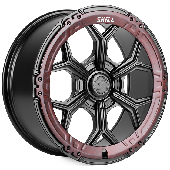 Кованые диски H250513H SKILL SL401-SK364 22 J9.5 ET20 5x130 84.1 чёрный матовый + карбон SFC19: Фото 4