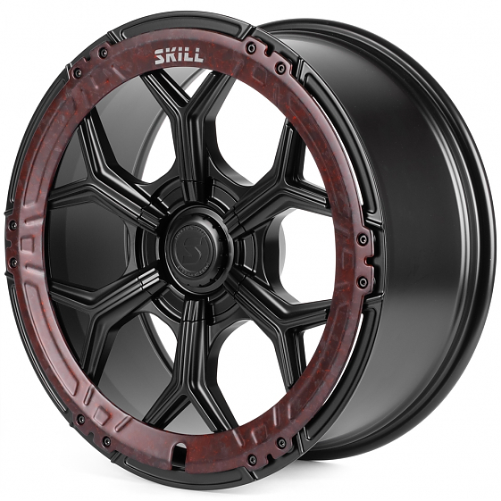 Кованые диски H250513H SKILL SL401-SK364 22 J9.5 ET20 5x130 84.1 чёрный матовый + карбон SFC19: Фото 5