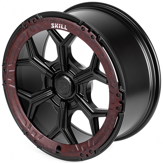 Кованые диски H250513H SKILL SL401-SK364 22 J9.5 ET20 5x130 84.1 чёрный матовый + карбон SFC19: Фото 6