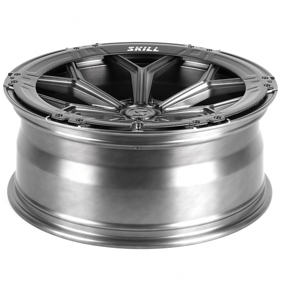 Кованые диски H250513D SKILL SL401-CS442 22 J9 ET19 6x139.7 77.8 серебро матовое + карбон SFC11: Фото 7