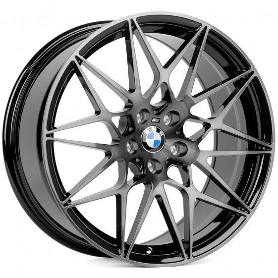 Кованые диски H230606CR SL666-SL065 19 J9 ET40 5x112 66.6 чёрный + полированные спицы: Фото 4