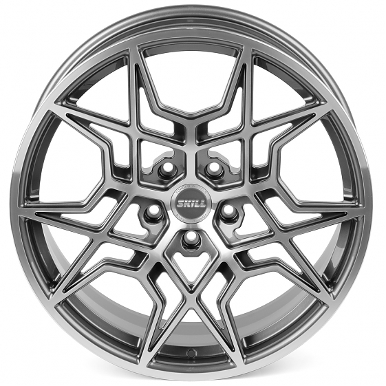 Кованые диски 230411E SKILL SL086-SK198 21 J9 ET50 5x127 71.5 графит + полированные спицы: Фото 3