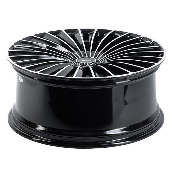 Кованые диски 230911A SV017-DS226 21 J9 ET33 5x120 62.5 чёрный глянцевый + полированные спицы: Фото 7