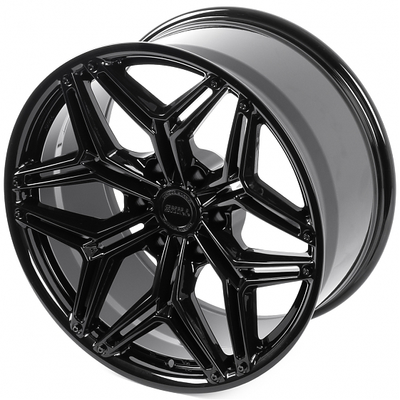 Кованые диски H250611C SKILL SV185-SV453 20 J10 ET10 6x139.7 77.8 чёрный глянцевый + титановые болты: Фото 5