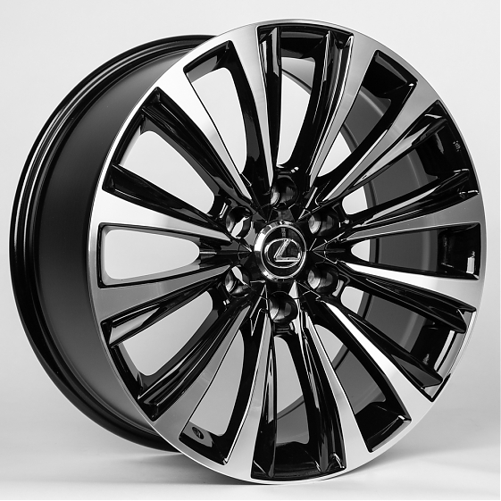 Литые диски 80296 Toyota/Lexus ZT2010-SV305 20 J8.5 ET20 6x139.7 106.1 чёрный + полированные спицы: Фото 6
