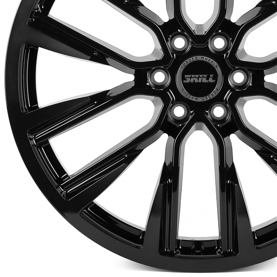 Кованые диски H250522C SKILL SV946-CS410 20 J8 ET46 6x114.3 67.1 чёрный глянцевый + полированные спи: Фото 2