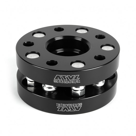 Проставка 41094 ATVL 5x114.3 60,1/60,1 12x1,5 25mm чёрный: Фото 2