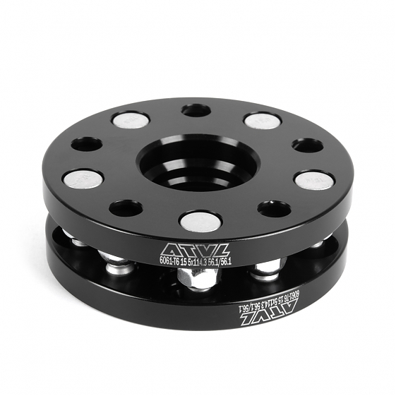 Проставка 41101 ATVL 5x114.3 56,1/56,1 12x1,25 15mm чёрный: Фото 2