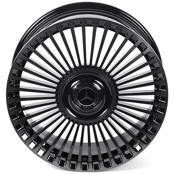 Кованые диски H260609Y SKILL SL213-CS395 19 J8 ET52 5x112 66.6 чёрный глянцевый + полированные спицы: Фото 3