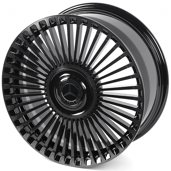 Кованые диски H260609Y SKILL SL213-CS395 19 J8 ET52 5x112 66.6 чёрный глянцевый + полированные спицы: Фото 5
