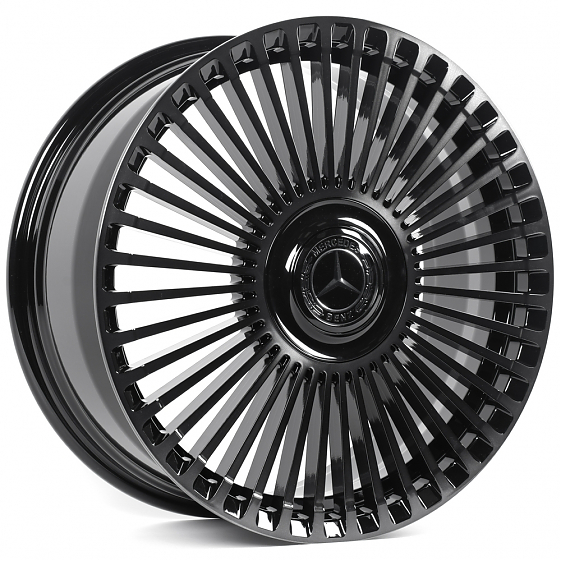 Кованые диски H260609Y SKILL SL213-CS395 19 J8 ET52 5x112 66.6 чёрный глянцевый + полированные спицы: Фото 6