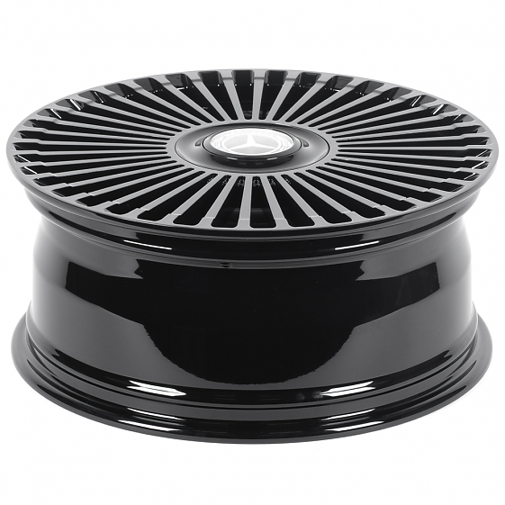 Кованые диски H260609Y SKILL SL213-CS395 19 J8 ET52 5x112 66.6 чёрный глянцевый + полированные спицы: Фото 7