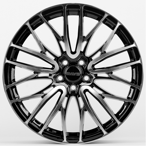 Литые диски 80226 Rays 1177X-FG441 18 J8 ET37 5x114.3 73.1 чёрный + полированные спицы: Фото 1