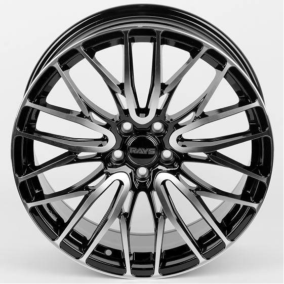 Литые диски 80226 Rays 1177X-FG441 18 J8 ET37 5x114.3 73.1 чёрный + полированные спицы: Фото 3