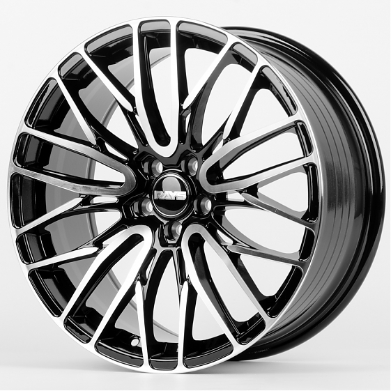 Литые диски 80226 Rays 1177X-FG441 18 J8 ET37 5x114.3 73.1 чёрный + полированные спицы: Фото 5