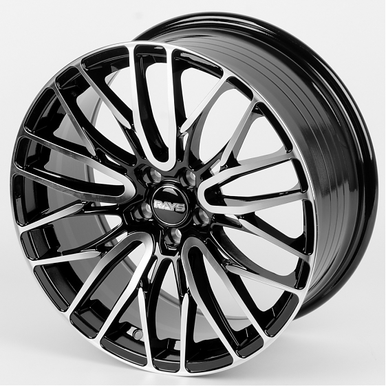 Литые диски 80226 Rays 1177X-FG441 18 J8 ET37 5x114.3 73.1 чёрный + полированные спицы: Фото 6